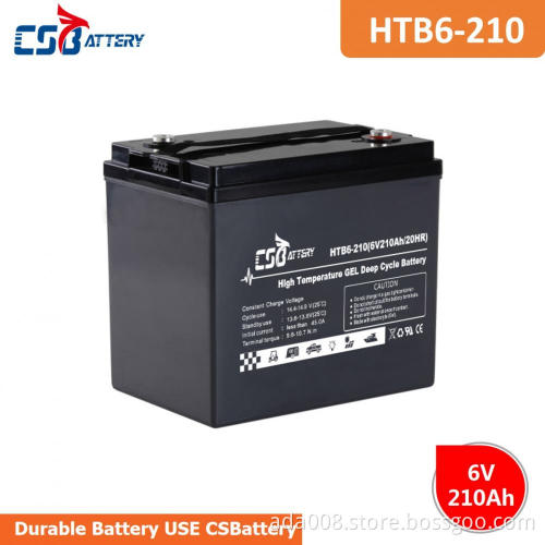 CSBattery 6V210Ah High Temperature Long Life Deep Cycle GEL Battery